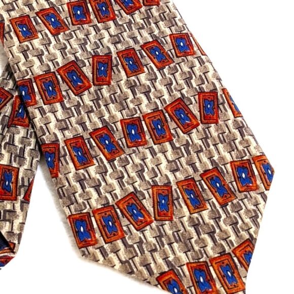 Men's Vintage 100% Silk Abstract Motif Tie by Robert Stewart - Picture 4 of 9